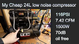 Watch this before you buy a Oil Free and Low noise budget air compressor for DIY by Benson Chik