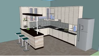 Sketchup tutorial interior design ( Kitchen )