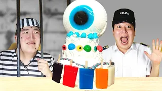 Mukbang Giant Eyeball Jelly Cake | Escaping from a Candy Jail | Funny Mukbang | Huba