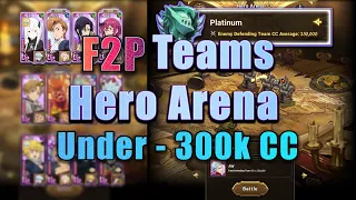 4 TEAMS FOR HERO ARENA UNDER 300K CC -  Grand Cross