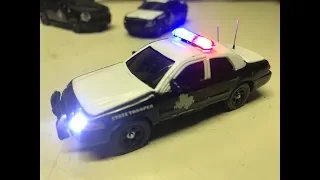 Daniel's custom 1:64 Texas State Police Ford Crown Vic diecast police model with working lights