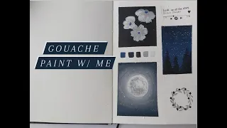 Gouache painting | Paint with me | Easy Beginner friendly ideas