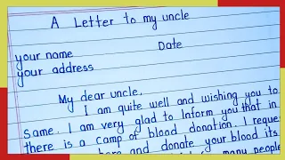 A letter to uncle / write a letter to uncle