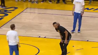 Steph Curry didn't hit the rim once during this pre-game warmup drill