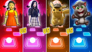 Squid Game vs Blackpink vs Pikachu - Talking Tom | Tiles Hop