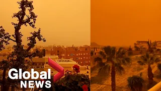 Sahara dust storm blows across Spain, taints sky orange