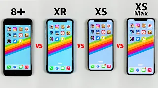 iPhone 8 Plus vs iPhone XR vs iPhone XS vs iPhone XS Max SPEED TEST in 2023 - Watch is The Fastest ?