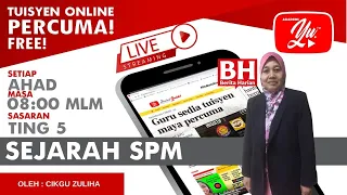 🔴 [LIVE] SEJARAH SPM - BAB 3 T5 : WARISAN KESULTANAN MELAYU OLEH CIKGU ZULIHA #01 #TUISYENPERCUMA