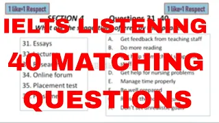 IELTS listening practice test - Matching type of questions