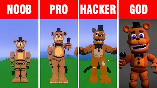 NOOB vs PRO vs HACKER vs GOD: BUILD FREDDY FAZBEAR in Minecraft.