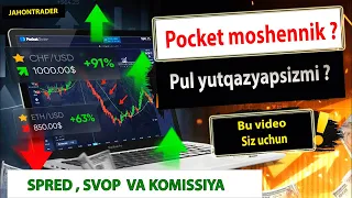 Pocket Option mashennik  ? Spred , Svop va Komissiya nima?  | 5 mln so'm pul chiqarish | Brokerlar