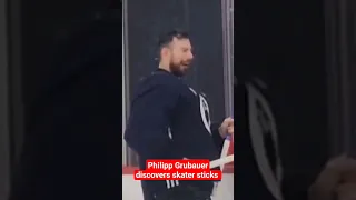What's this?? Philipp Grubauer finds skater sticks #nhl #hockey #goalie #funny