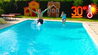 1ÈRE BAIGNADE DANS LA PISCINE CHAUFFÉE À 30° - Challenges & Défis