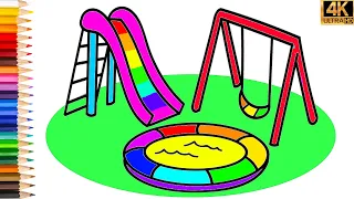 SPIELPLATZZEICHNUNG 💖WIE MAN EINEN SPIELPLATZ EINFACH ZEICHNET 😍 🌈EINFACHE ZEICHNUNGEN