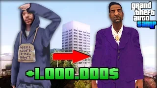 Как Заработать 1.000.000$ Новичку! - Жизнь Бомжа GTA SAMP #1