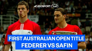 Roger Federer on top of the world after defeating Marat Safin 🐐 | 2004 Australian Open Rewind 🇦🇺
