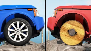 Wooden Wheels vs Rubber wheels - Beamng drive