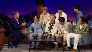 James Corden reacting to bts army issue | bts with jamescorden latelateshow 2021 |