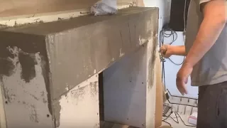 How to make a fireplace facing look like it's made out of concrete