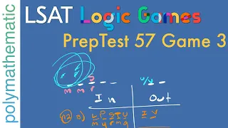PrepTest 57 Game 3: The 2D In-Out Dinosaur Game // Logic Games [#29] [LSAT Analytical Reasoning]