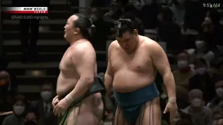 January 2022 Grand Sumo Tournament, Day 1 Best technique, HOSHORYU's Sotogake vs CHIYOSHOMA.