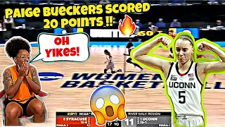 PAIGE BUECKERS & UCONN VS SYRACUSE FULL GAME HIGHLIGHTS | INTENSE MATCHUP | REACTION