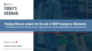 Helping Ohioans prepare for the end of SNAP emergency allotments