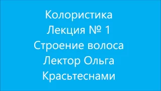 Колористика Лекция № 1 "Строение волоса" КРАСЬТЕСНАМИ