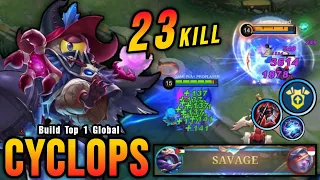 SAVAGE + 23 Kills!! Cyclops Best Build and Emblem!! - Build Top 1 Global Cyclops ~ MLBB