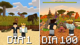 SOBREVIVI 100 DIAS na ÁFRICA e FIZEMOS um ZOOLOGICO - MINECRAFT O FILME