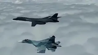 Russian Sukhoi Fighter Jets Intercept American B-1 Lancer Bomber