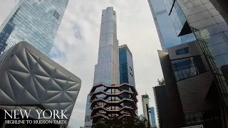 NYC High Line Park to Hudson Yards Walk | Ambient Peaceful Morning City Sound ASMR | 4K