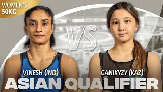 Vinesh VINESH (IND) vs. Laura GANIKYZY (KAZ) | 2024 Asian OG Qualifier | Semi Final | WW 50Kg