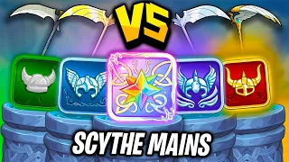 I Put 1 Scythe Main From Every Rank Against Eachother.. Who Wins?