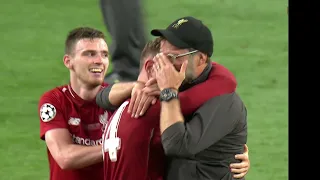 Jordan Henderson Crying With Jurgen Klopp After Winning 2019 UEFA Champions League