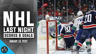 NHL Last Night: All 6 Goals and Scores on January 16, 2022