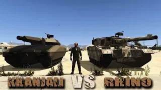 GTA V- TM-02 KHANJALI vs RHINO | BATTLE OF TANKS | WHICH IS BEST? | FREAKING GAMINATORS