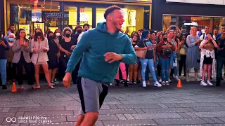 Breakdancing in Times Square, New York City