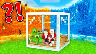 LAVA & WATER TSUNAMI vs. Mikey Family & JJ Family Doomsday GLASS Bunker - Minecraft (Maizen)