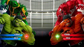 Hulk & Green Anti-Venom Vs Red Hulk & Carnage [ Hard AI ] | Marvel vs Capcom: Infinite