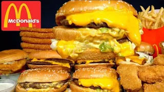 ASMR MOST POPULAR FOOD AT MCDONALDS BIG MAC, OREO MCFLURRY, NUGGETS, CHICKEN SANDWICH, FRIES MUKBANG