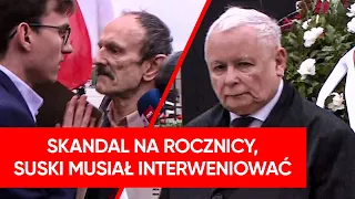 Nerwy przed pomnikiem. Incydent na rocznicy smoleńskiej. Suski interweniował