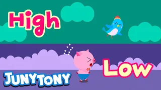 Low and High | Word Songs | First Word Songs | Opposite Song for Kids | Nursery Rhymes |  JunyTony