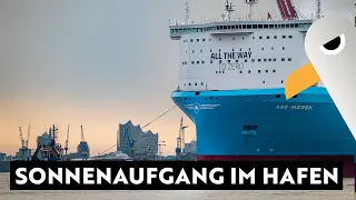 Sonnenaufgang ☀️ im Hafen 🛳️ ANE MAERSK verlässt Hamburg 🚢 AIDAnova 💋 und BOLETTE laufen ein