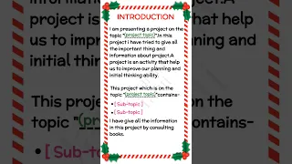 how to write introduction in project | how to make introduction page | introduction school project