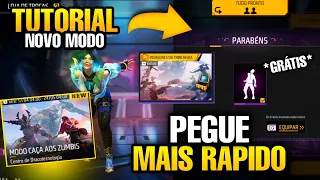 BUG COMO PEGAR O NOVO EMOTE DO MODO ZUMBI MAIS RÁPIDO! TUTORIAL MODO ZUMBI  | NOVIDADES FREE FIRE