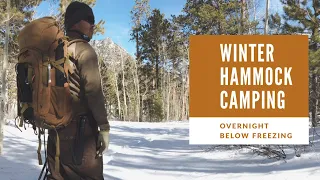 Winter Hammock Camping overnight below Freezing