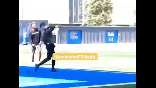 ODell Beckham Jr. Throws ball 70 something yards wow