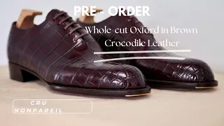 Introducing the St. Clair MOD. 191: The Ultimate Whole-cut Oxford in Burgundy Crocodile Leather