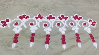 Simple Border Rangoli Design | Creative Design | Diwali Rangoli | Trending Rangoli